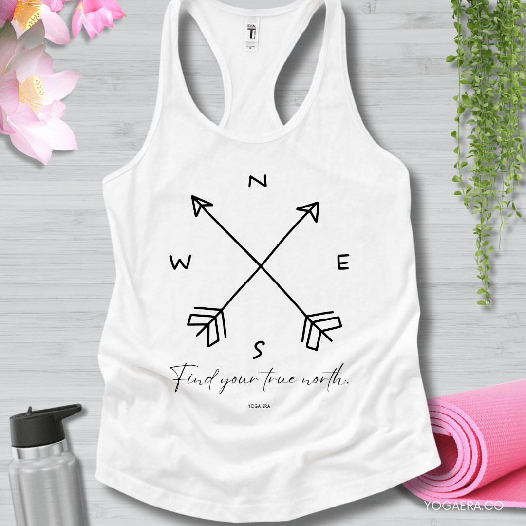 Find Your True North Tank XS / White Tank Top Yoga Era