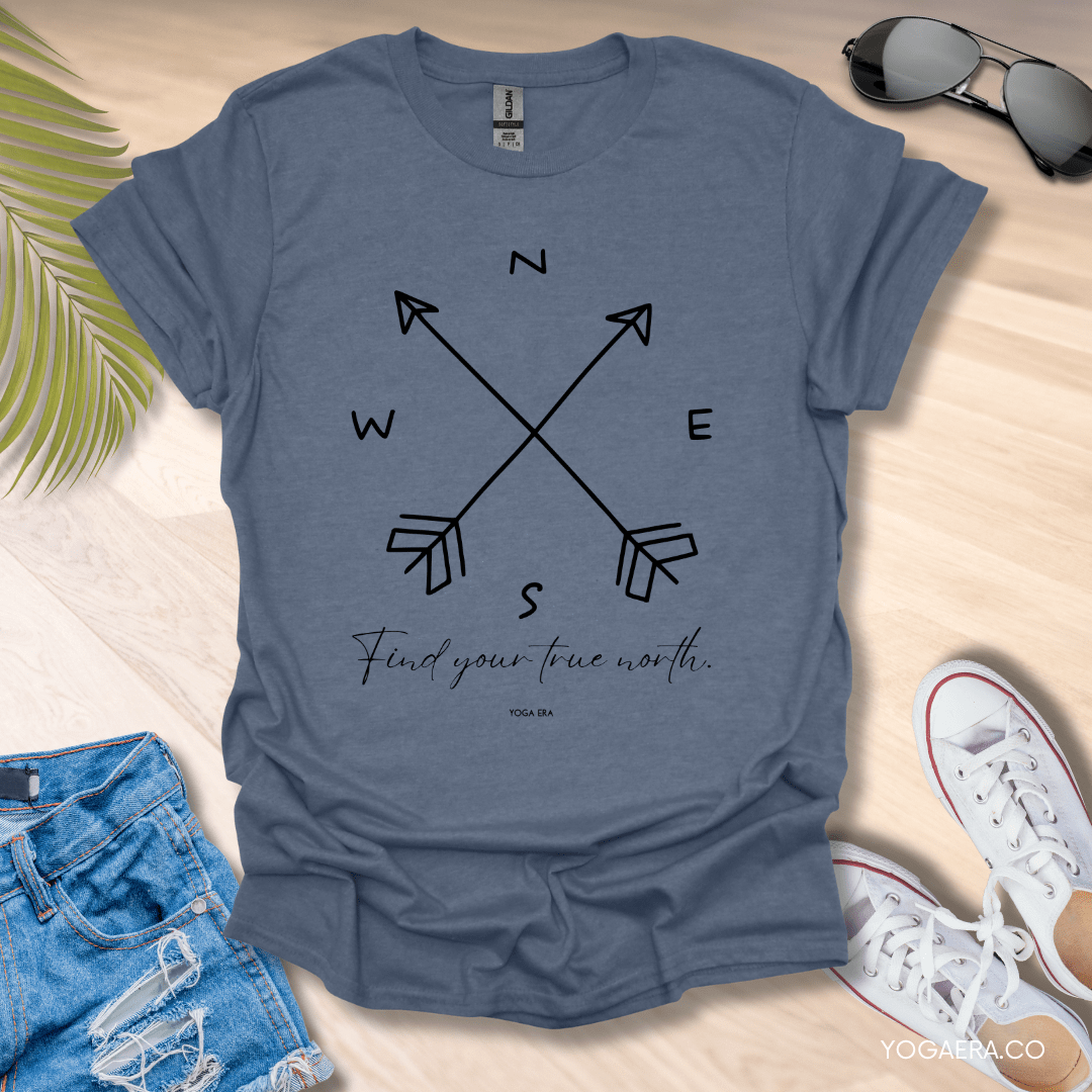 Find Your True North Tee Heather Indigo / S T-Shirt Yoga Era