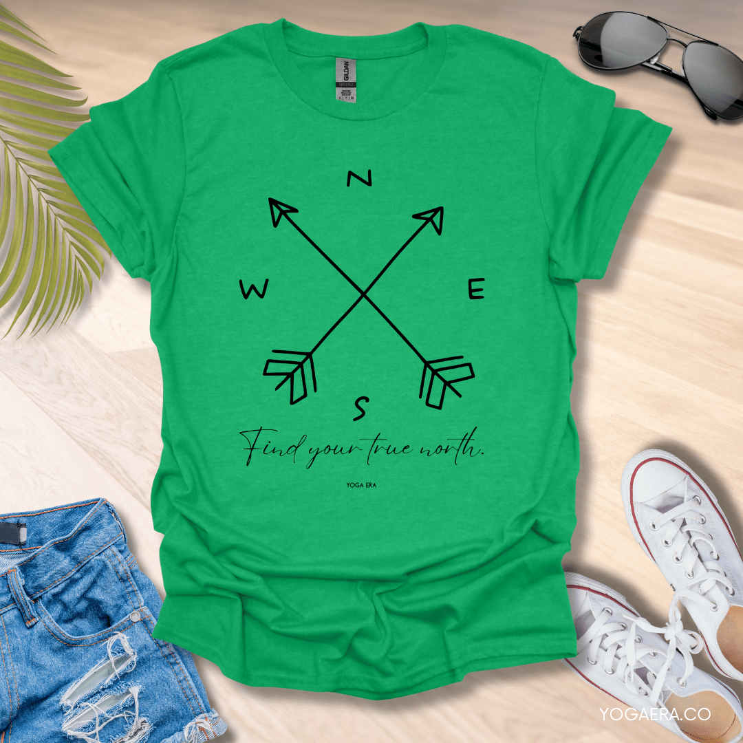 Find Your True North Tee Heather Irish Green / S T-Shirt Yoga Era