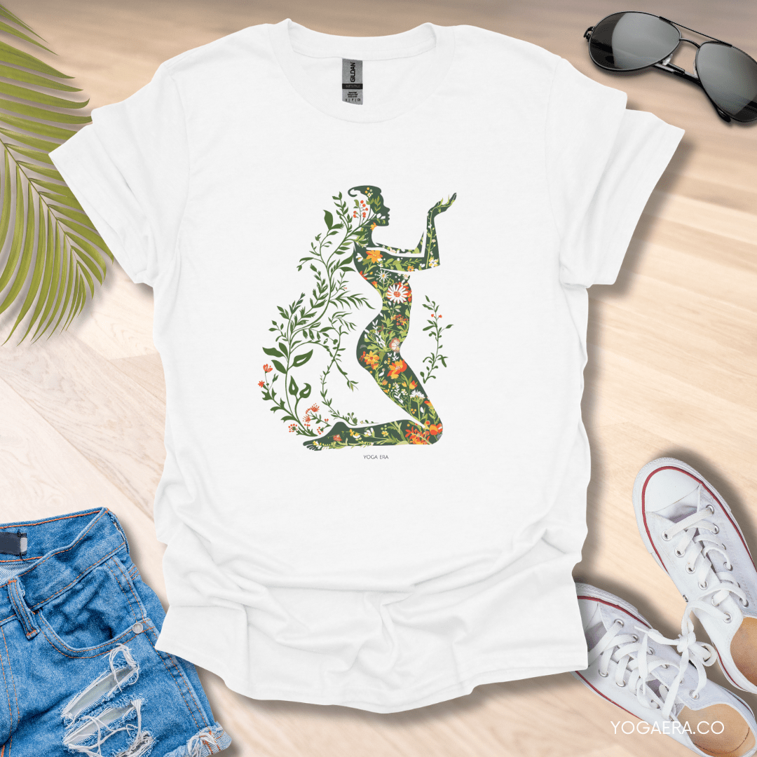 Floral Botanical Silhouette Tee White / S T-Shirt Yoga Era