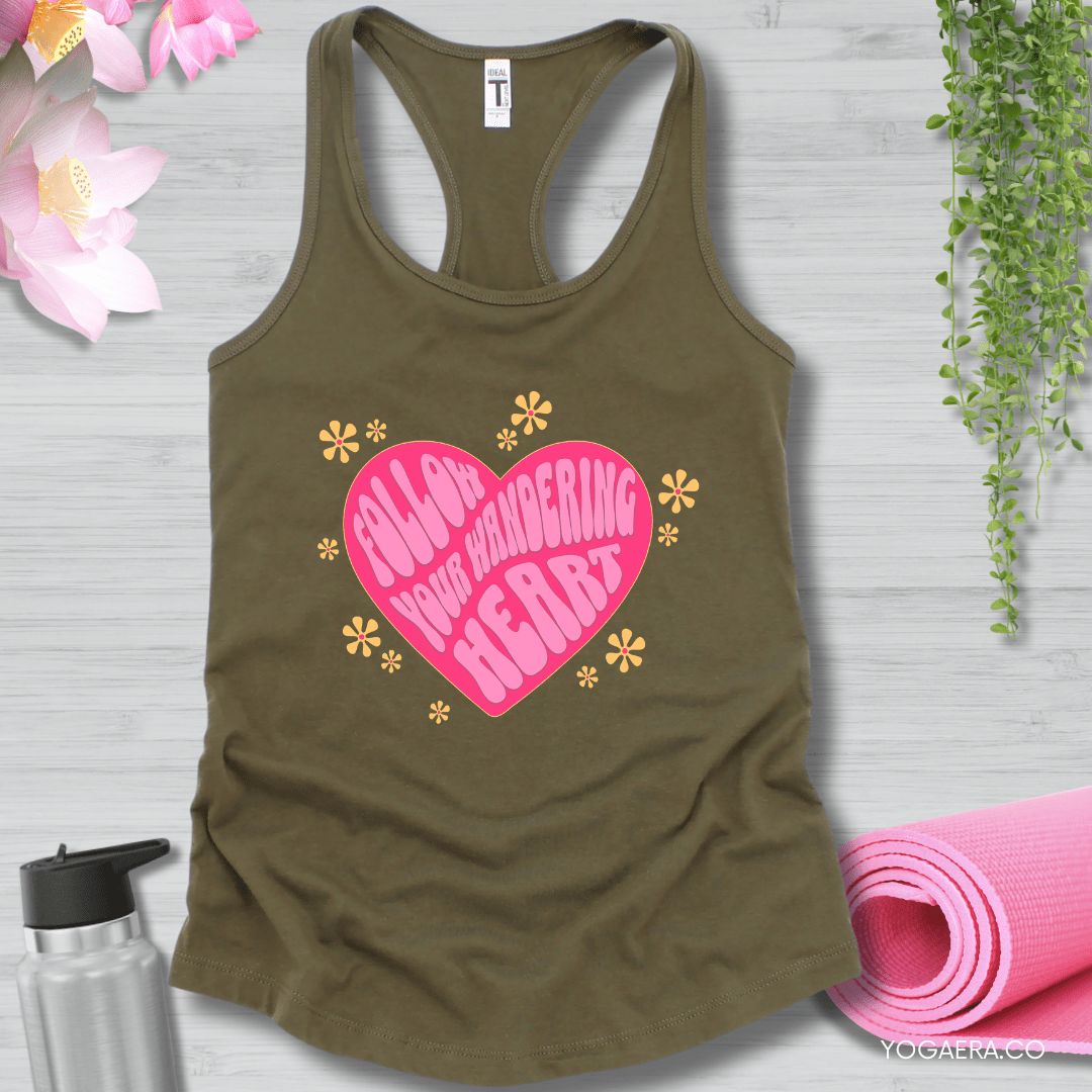 Follow Your Wandering Heart Tank 💗 XS / Military Green Tank Top Yoga Era