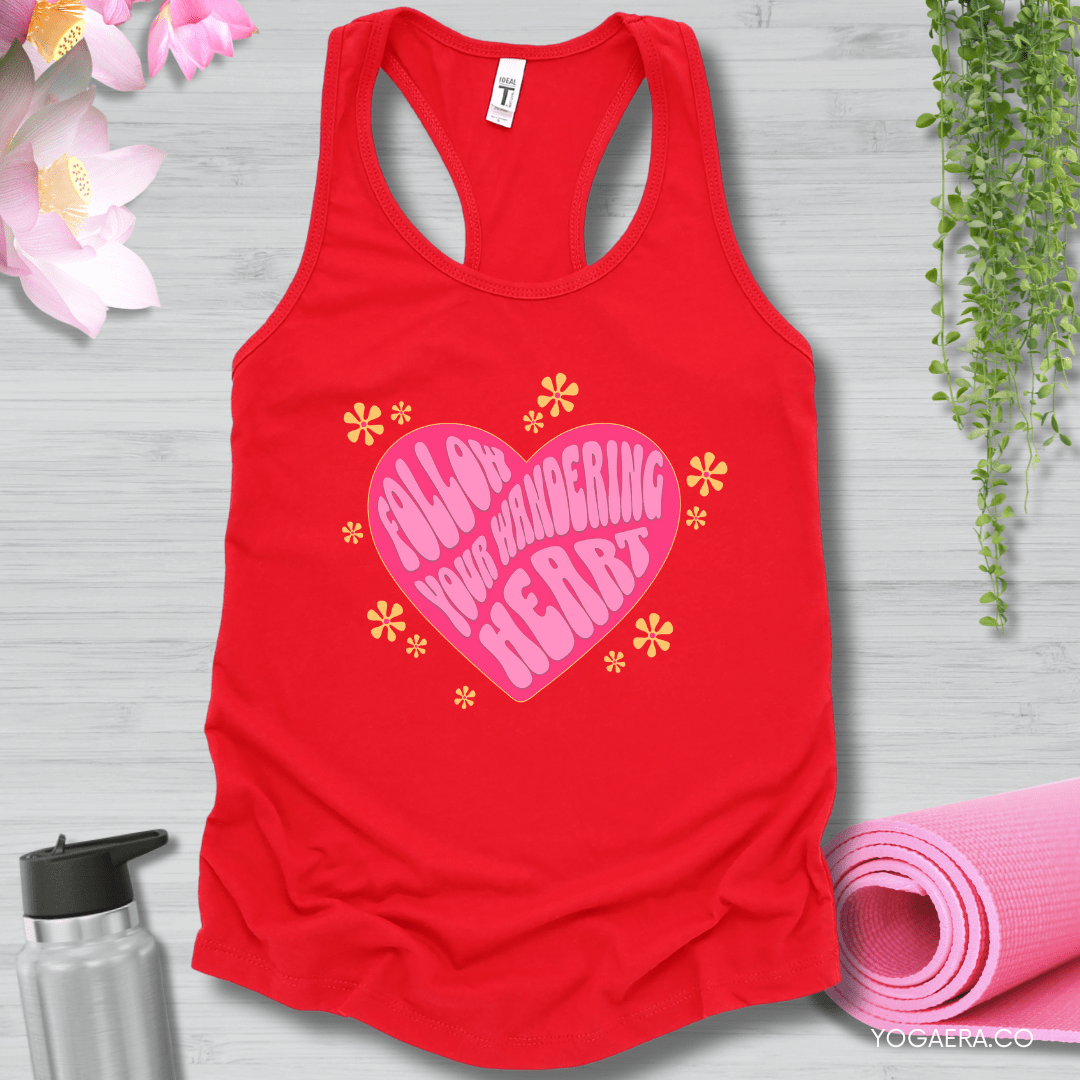 Follow Your Wandering Heart Tank 💗 XS / Red Tank Top Yoga Era