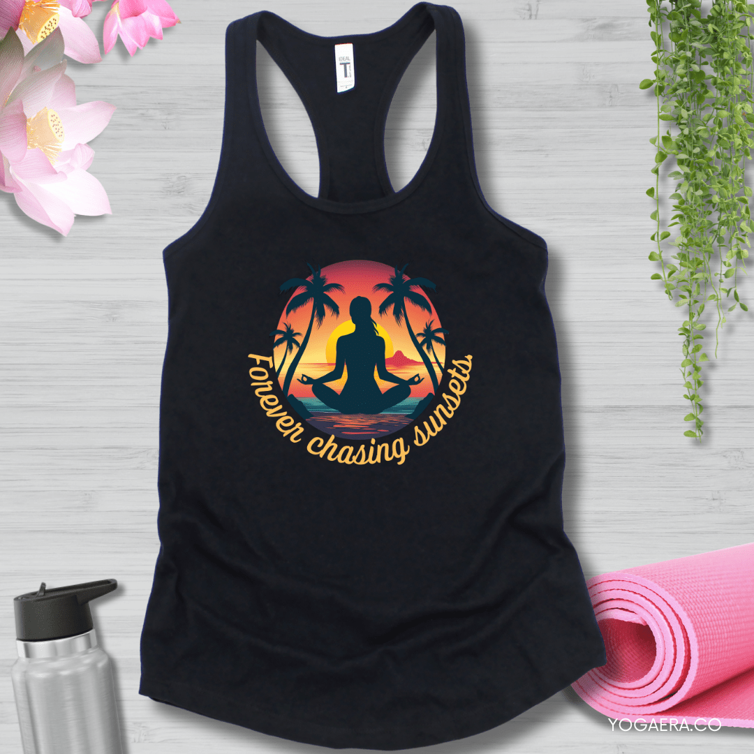 Forever Chasing Sunsets Tank XS / Black Tank Top Yoga Era