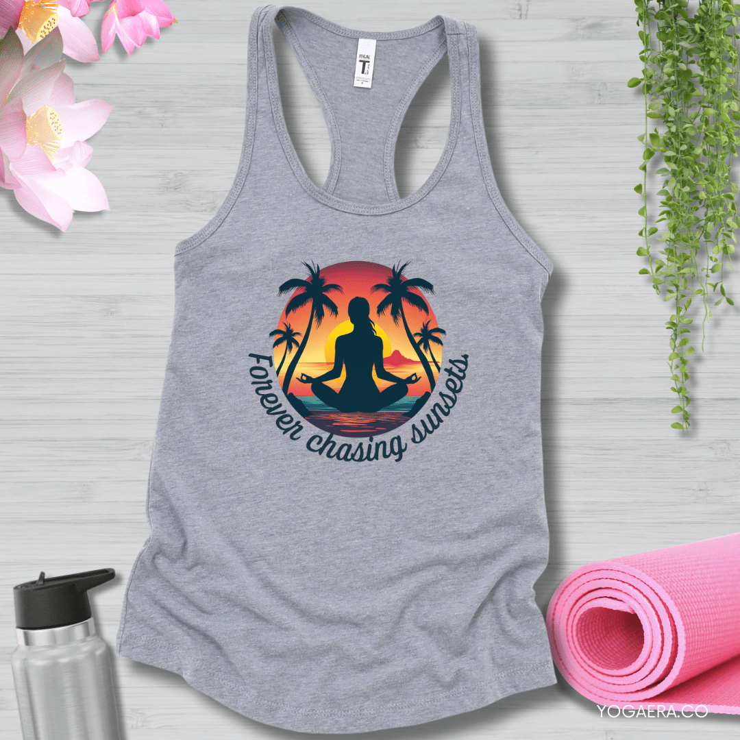 Forever Chasing Sunsets Tank XS / Heather Grey Tank Top Yoga Era