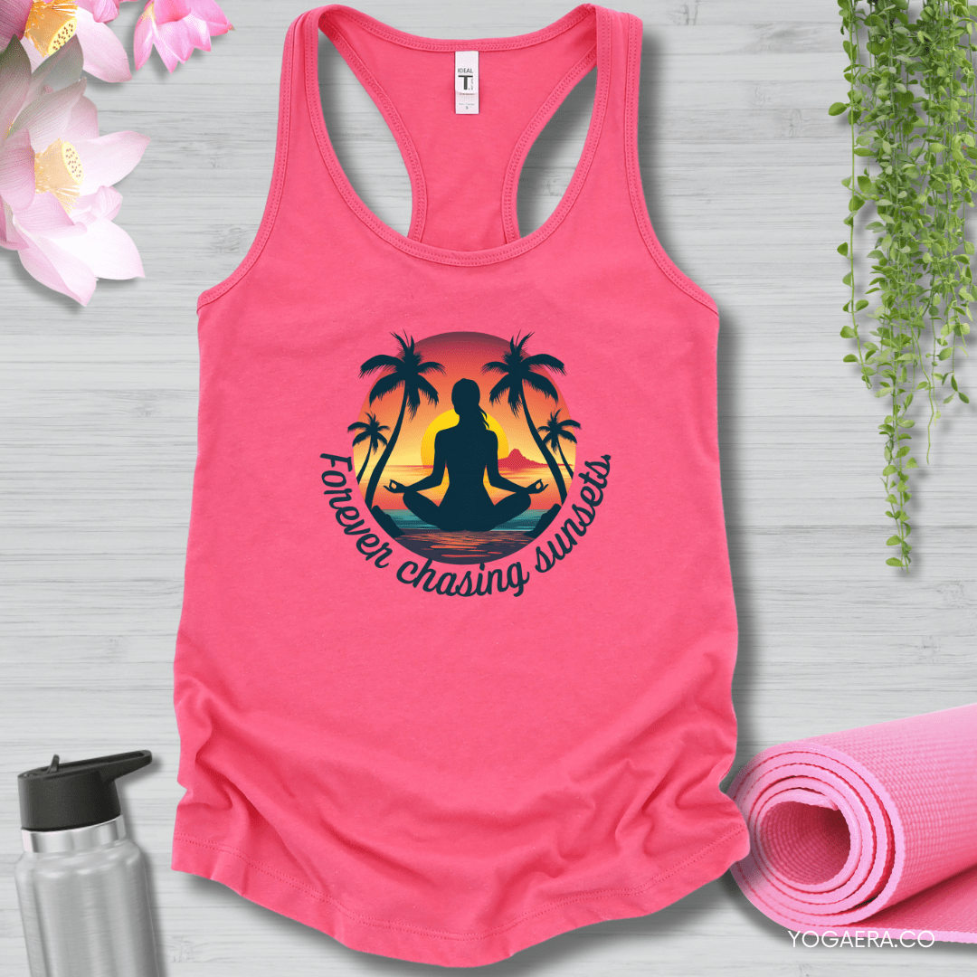 Forever Chasing Sunsets Tank XS / Hot Pink Tank Top Yoga Era