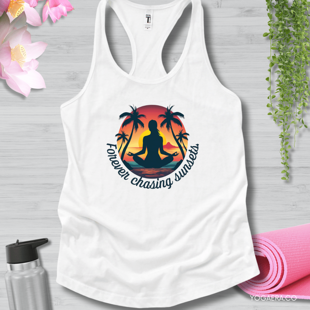 Forever Chasing Sunsets Tank XS / White Tank Top Yoga Era