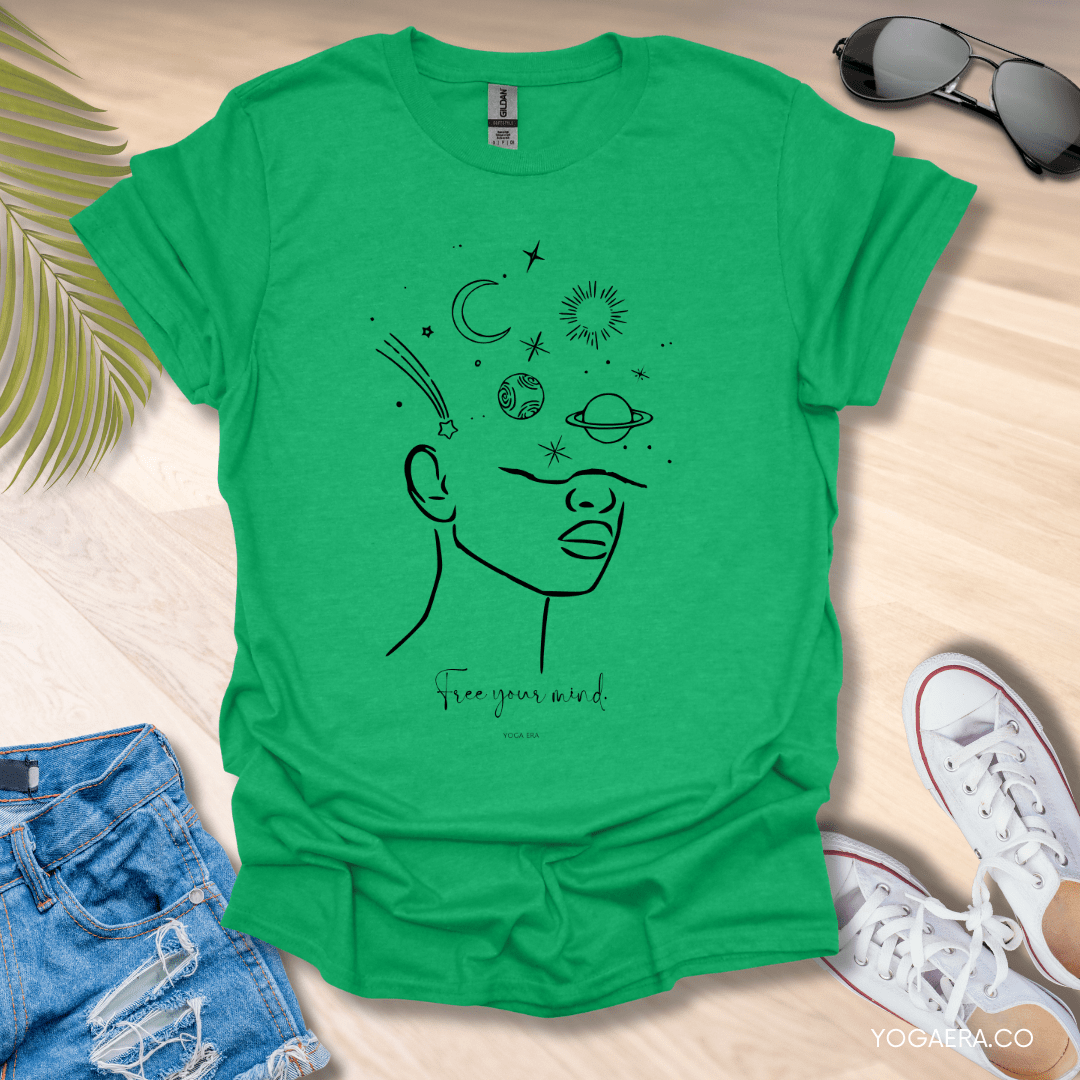 Free Your Mind Tee Heather Irish Green / S T-Shirt Yoga Era