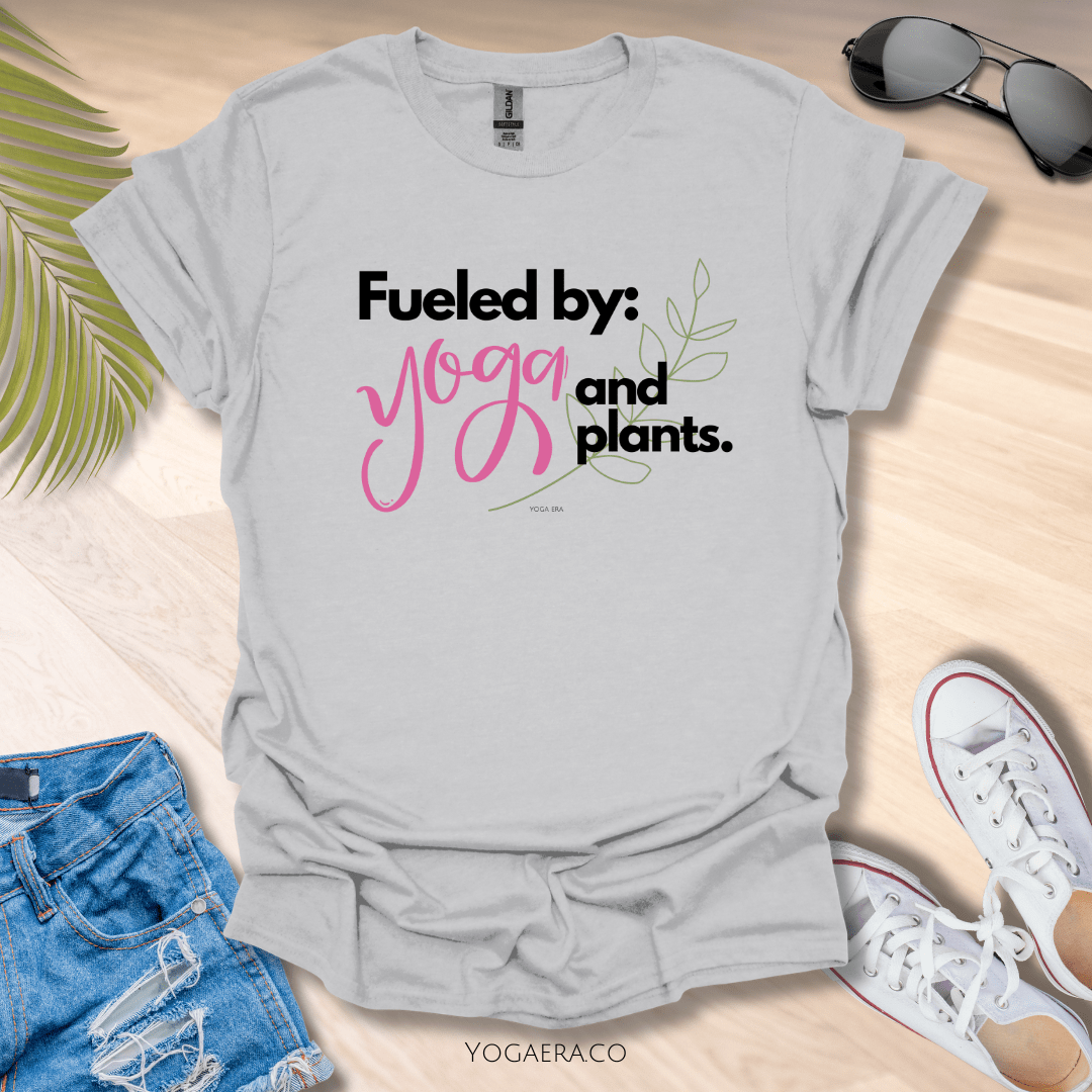 Fueled by Yoga and Plants Tee Ice Grey / S T-Shirt Yoga Era