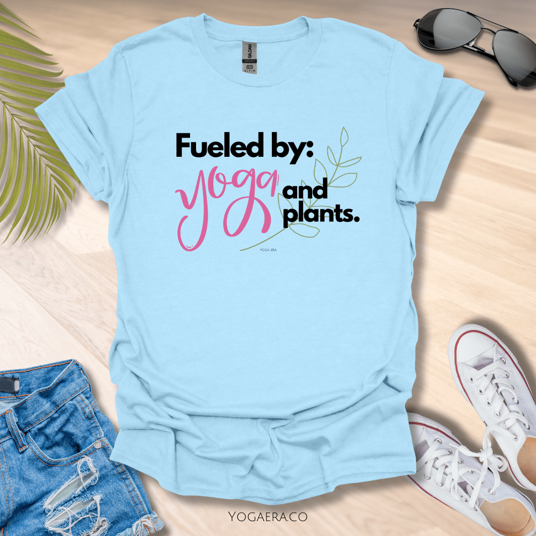 Fueled by Yoga and Plants Tee Light Blue / S T-Shirt Yoga Era