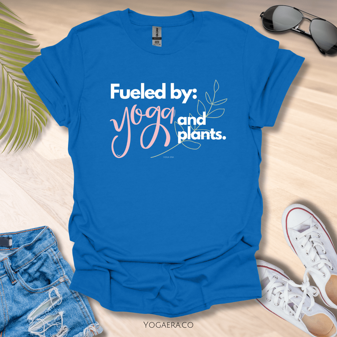 Fueled by Yoga and Plants Tee Royal / S T-Shirt Yoga Era