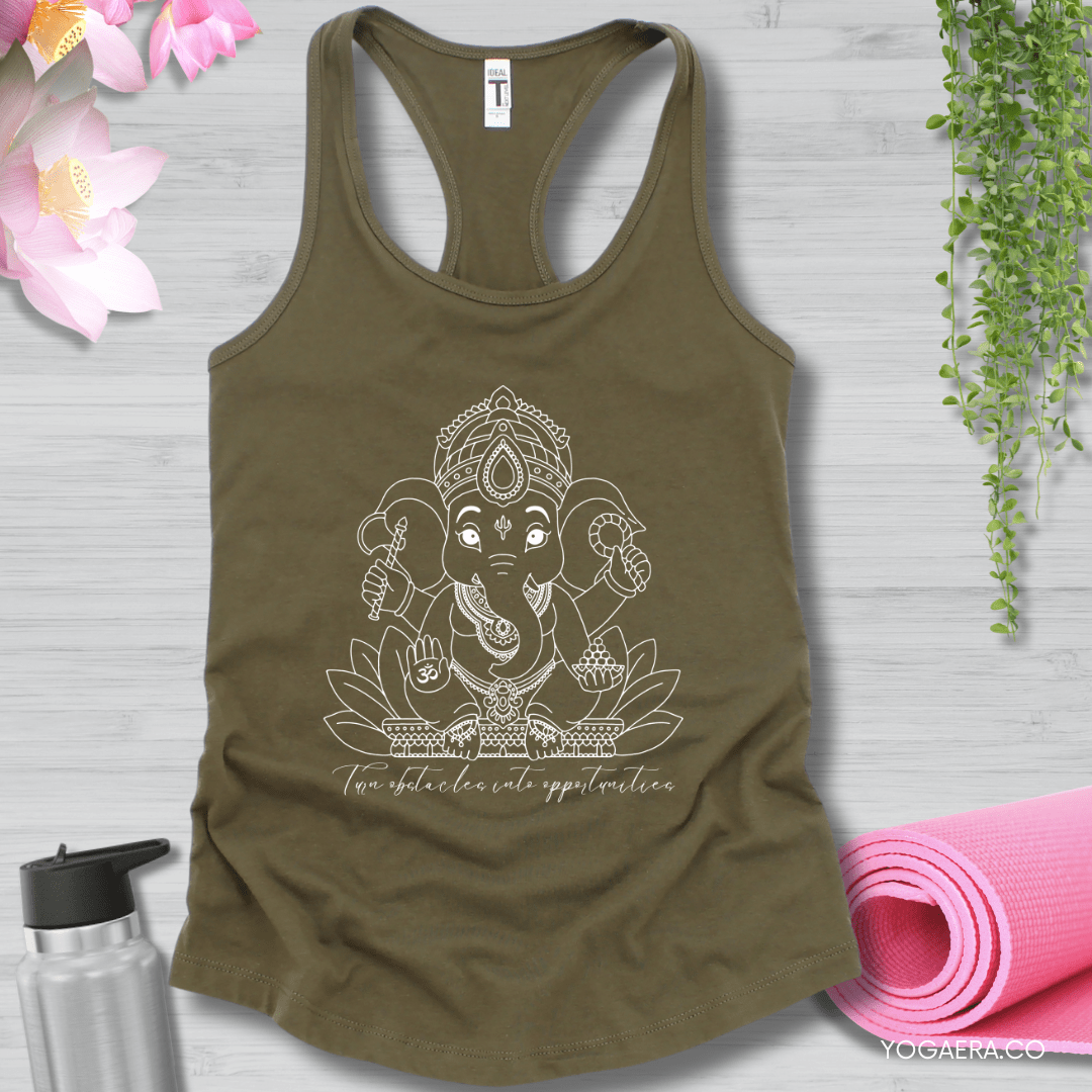 Ganesha Tank XS / Military Green Tank Top Yoga Era