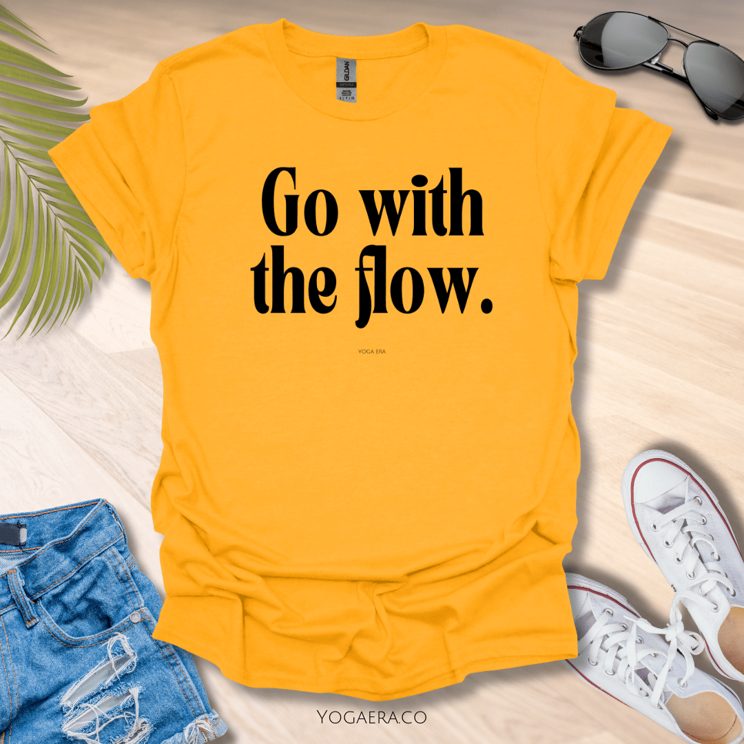 Go With the Flow Tee Gold / S T-Shirt Yoga Era