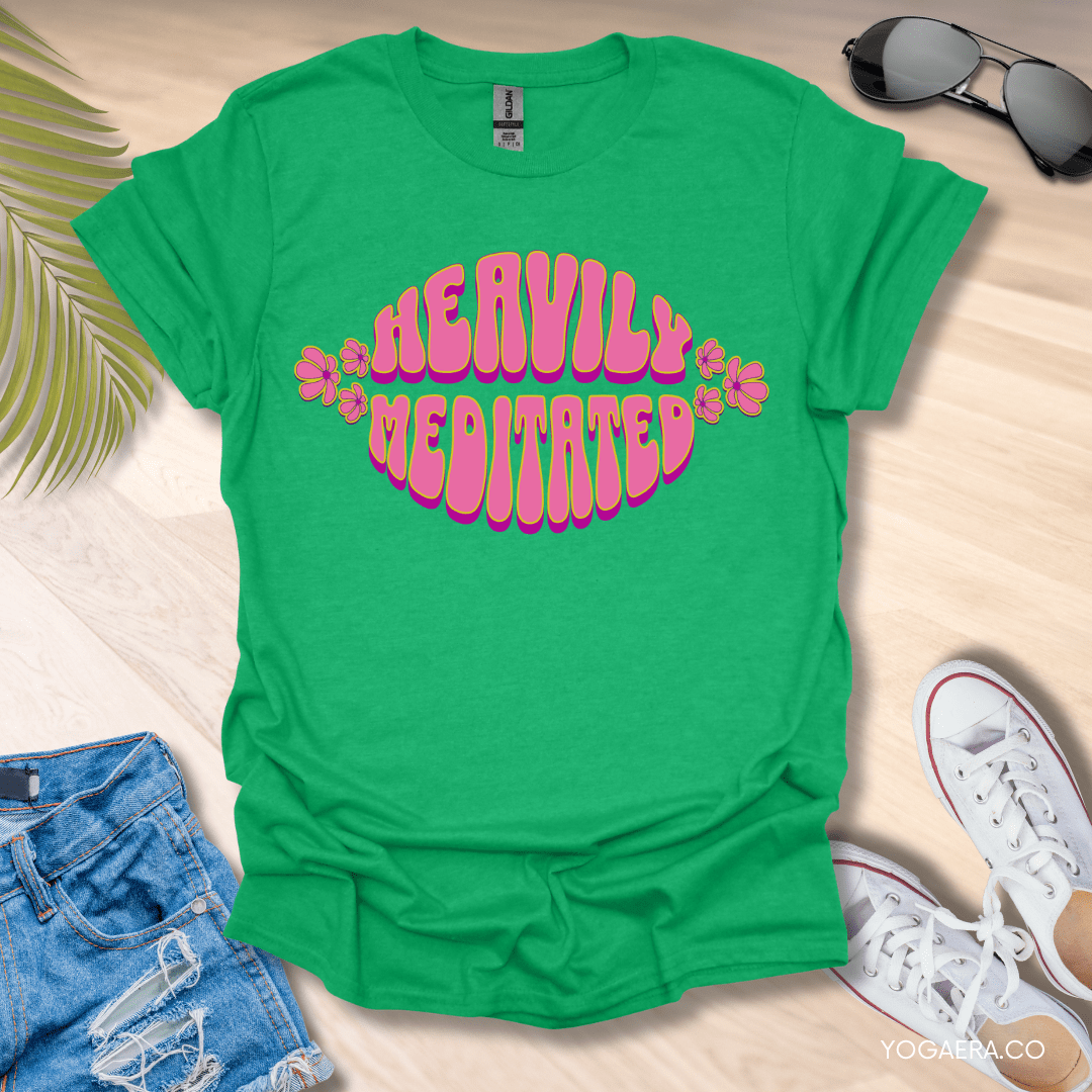 Groovy Heavily Meditated Tee Heather Irish Green / S T-Shirt Yoga Era