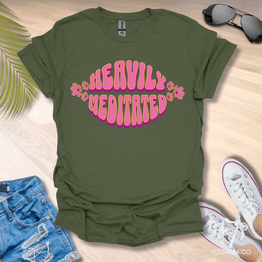 Groovy Heavily Meditated Tee Military Green / S T-Shirt Yoga Era