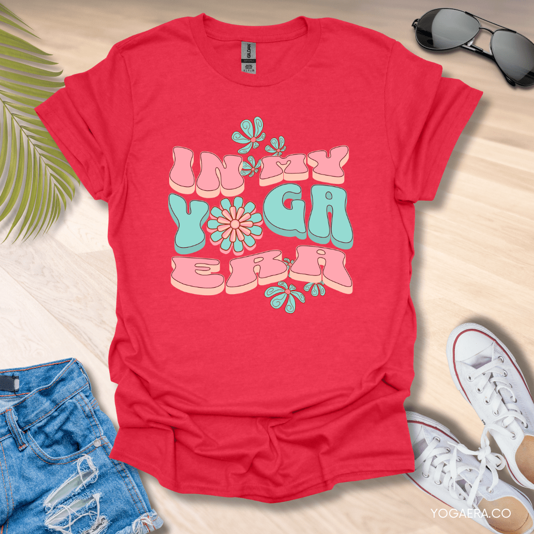 Groovy In My Yoga Era Tee Heather Red / S T-Shirt Yoga Era
