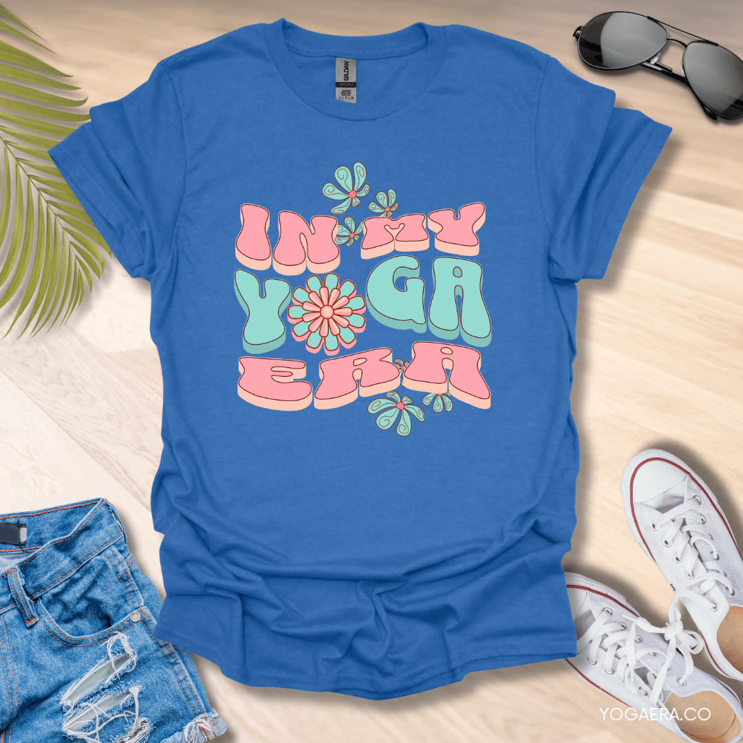 Groovy In My Yoga Era Tee Heather Royal / S T-Shirt Yoga Era