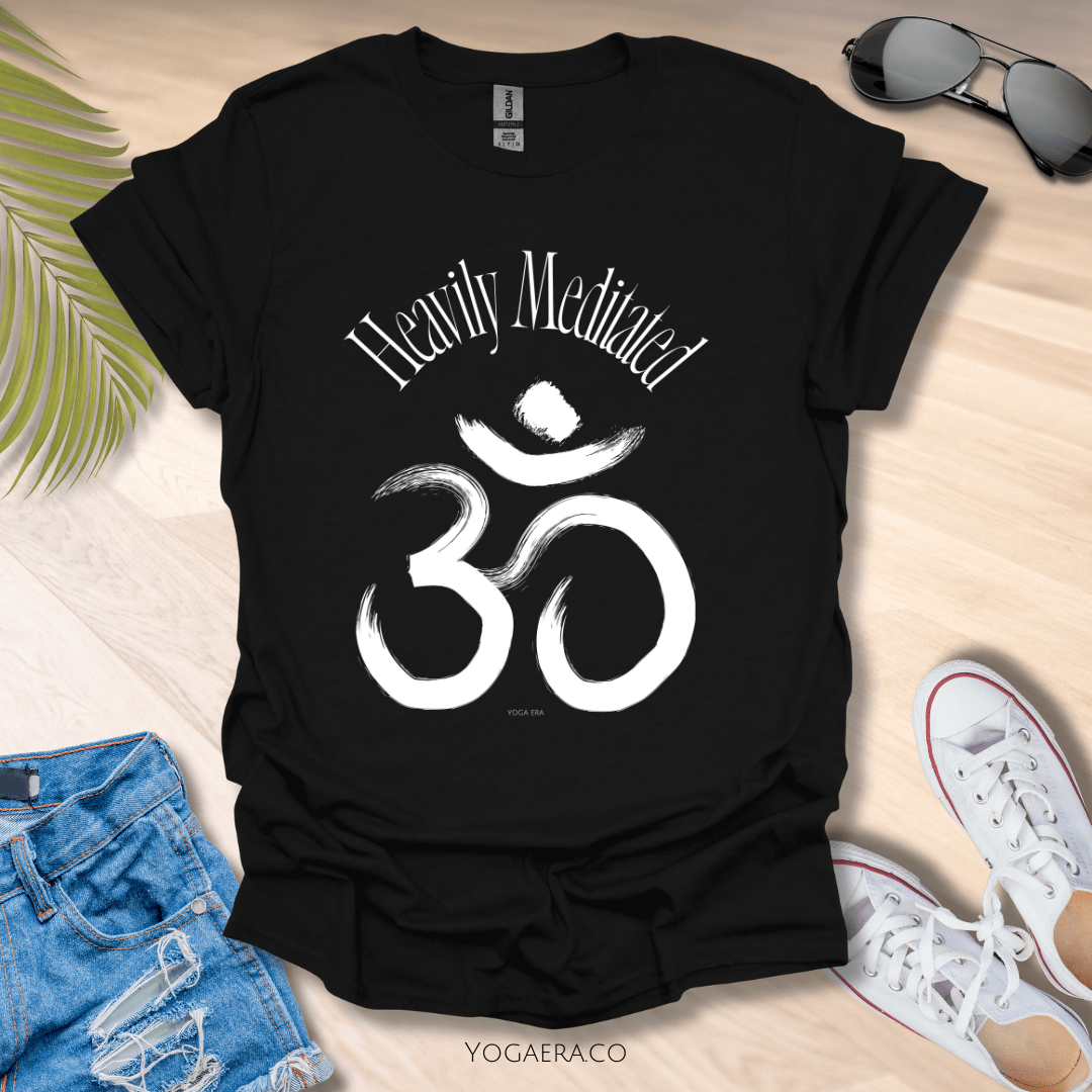Heavily Meditated Om Symbol Tee Black / S T-Shirt Yoga Era