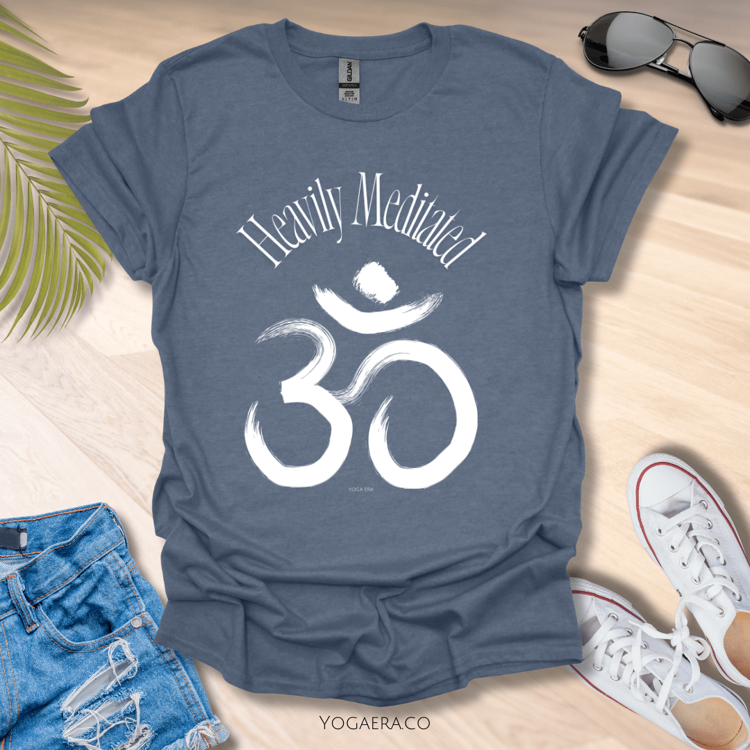 Heavily Meditated Om Symbol Tee Heather Indigo / S T-Shirt Yoga Era