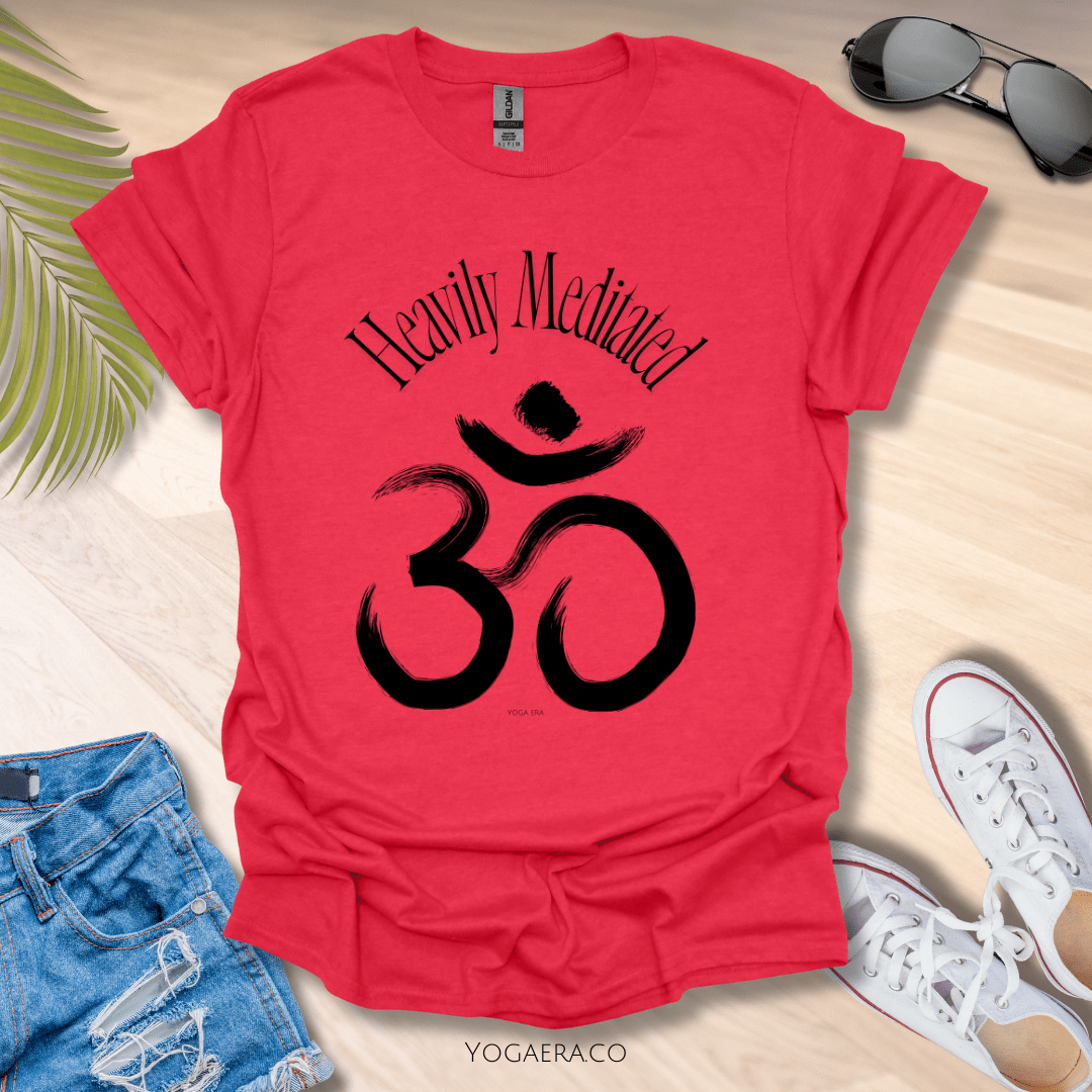 Heavily Meditated Om Symbol Tee Heather Red / S T-Shirt Yoga Era