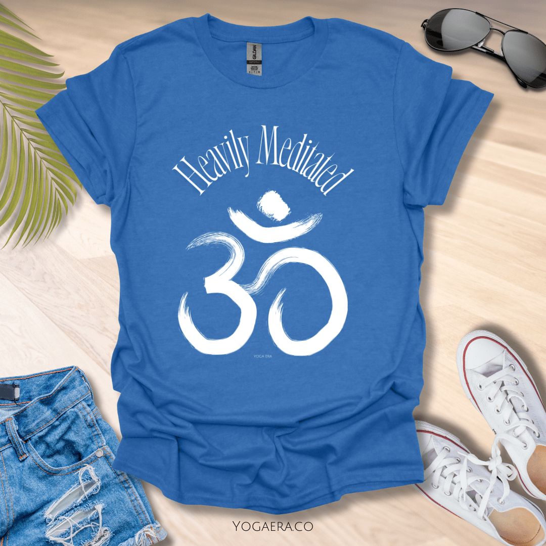 Heavily Meditated Om Symbol Tee Heather Royal / S T-Shirt Yoga Era