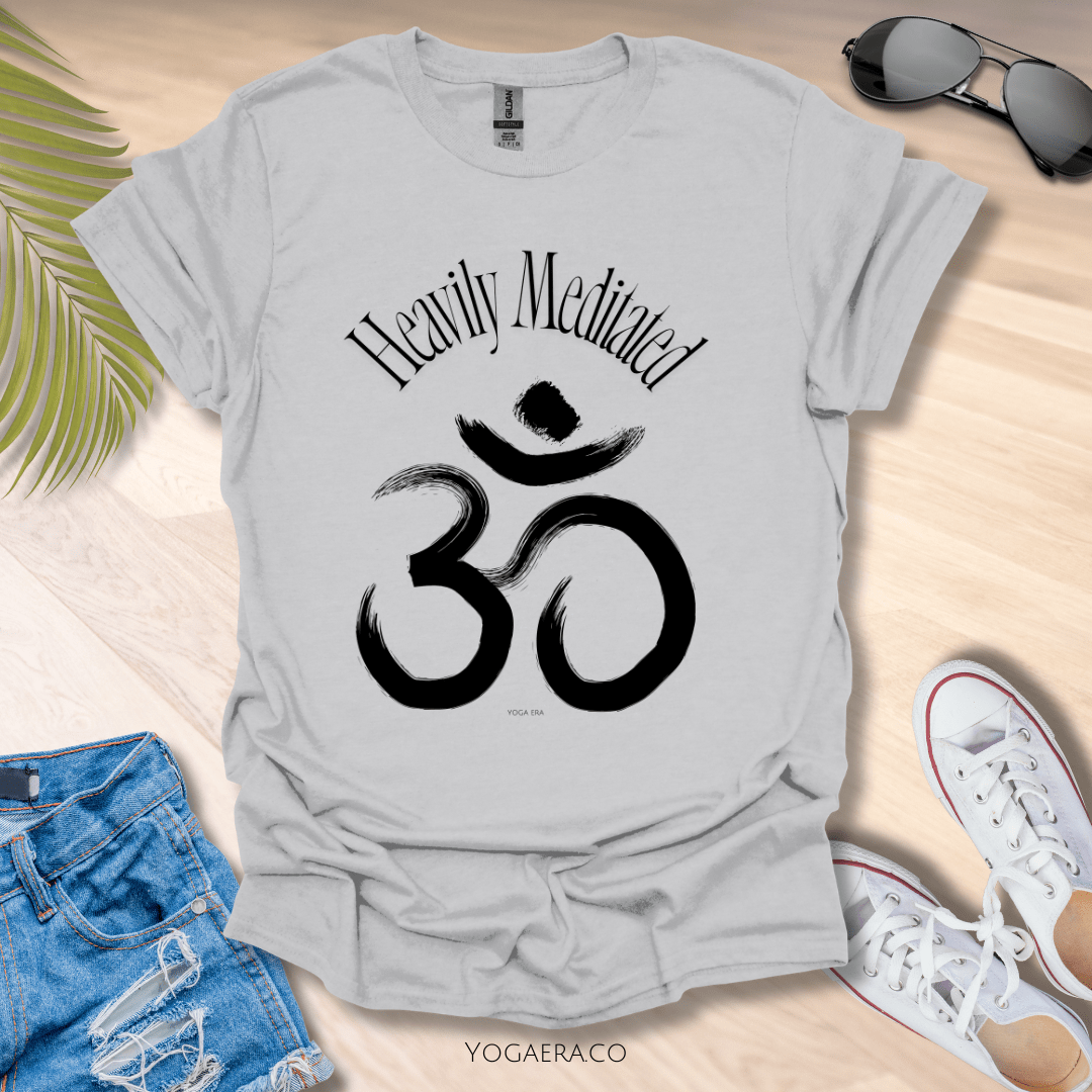 Heavily Meditated Om Symbol Tee Ice Grey / S T-Shirt Yoga Era
