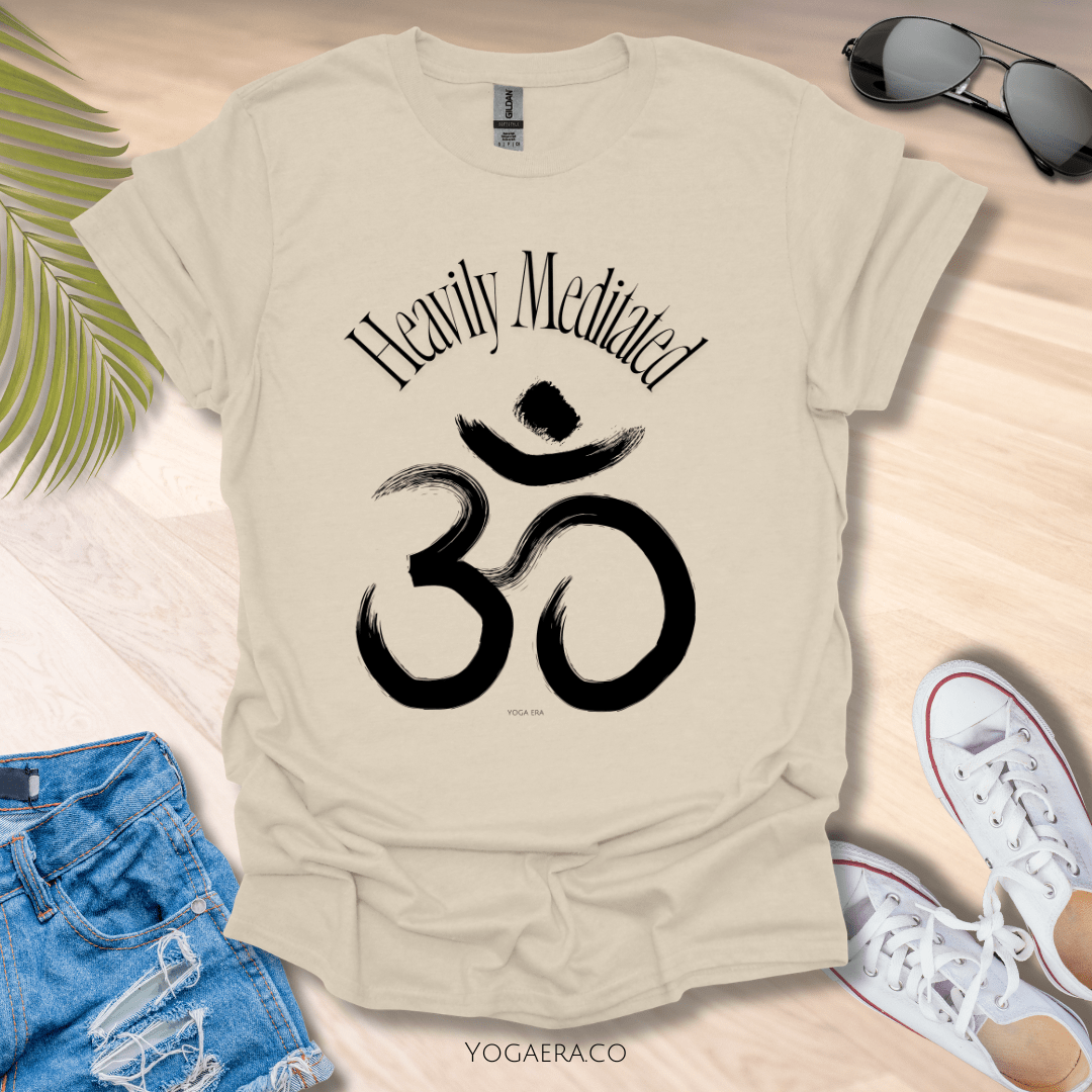 Heavily Meditated Om Symbol Tee Natural / S T-Shirt Yoga Era