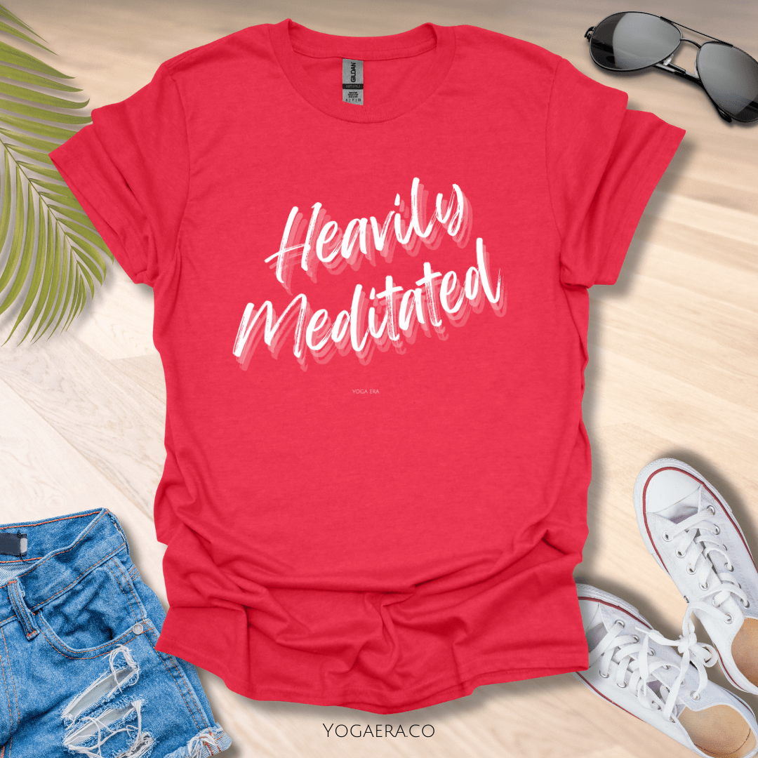 Heavily Meditated Tee Heather Red / S T-Shirt Yoga Era