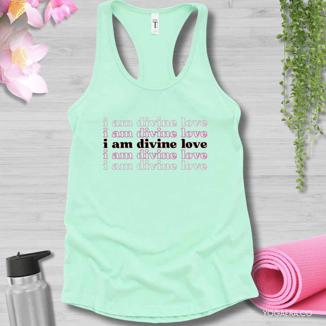 I Am Divine Love Tank XS / Solid Mint Tank Top Yoga Era