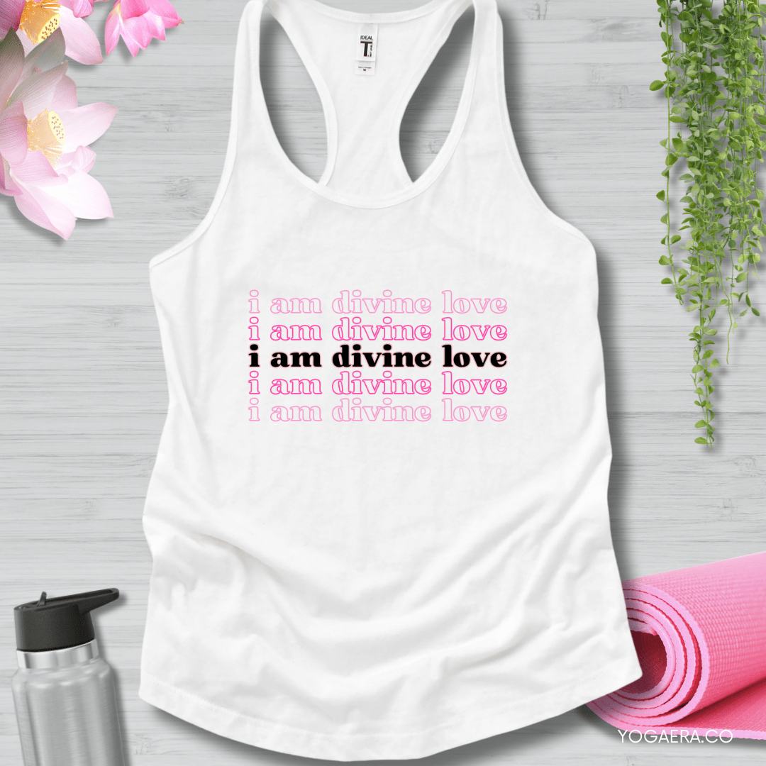 I Am Divine Love Tank XS / Solid White Tank Top Yoga Era