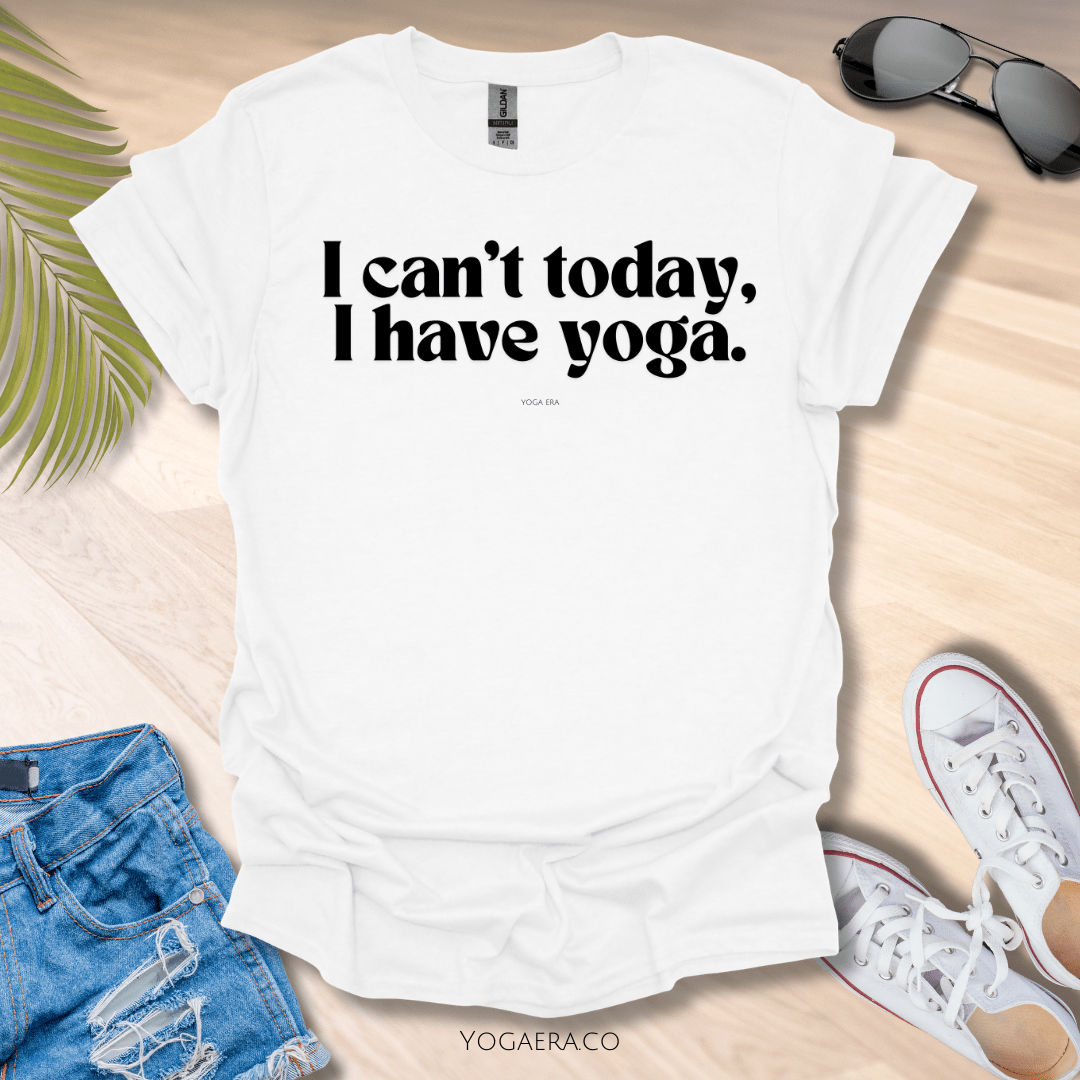 I Can't Today, I Have Yoga Tee White / L T-Shirt Yoga Era
