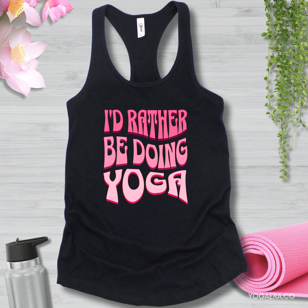I'd Rather Be Doing Yoga Tank XS / Black Tank Top Yoga Era
