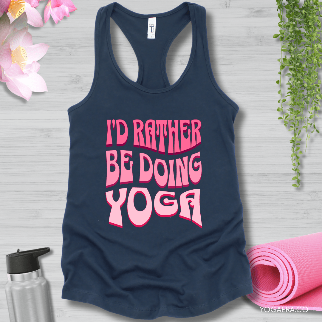 I'd Rather Be Doing Yoga Tank XS / Indigo Tank Top Yoga Era