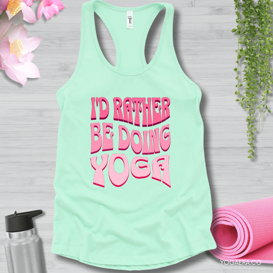 I'd Rather Be Doing Yoga Tank XS / Mint Tank Top Yoga Era