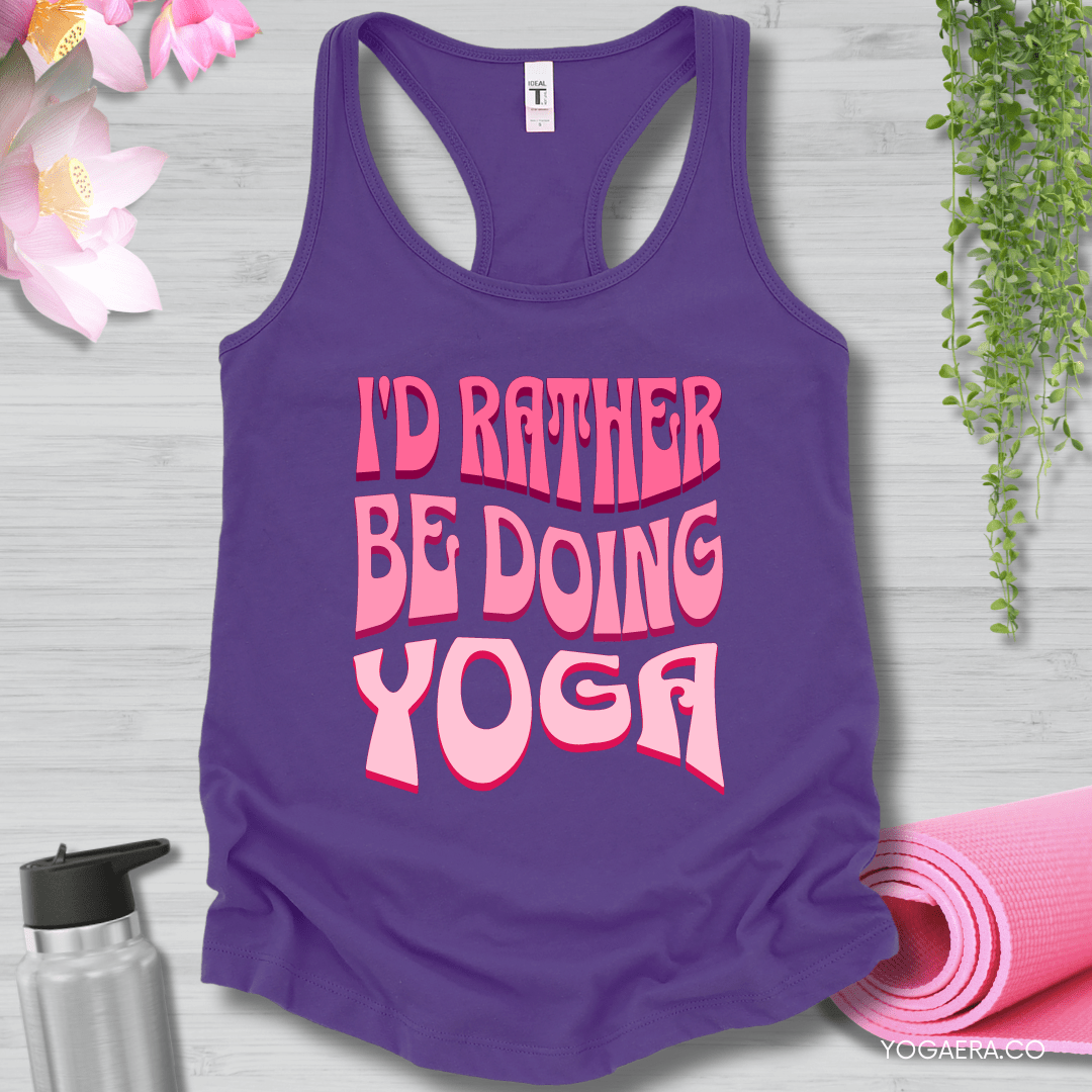 I'd Rather Be Doing Yoga Tank XS / Purple Rush Tank Top Yoga Era