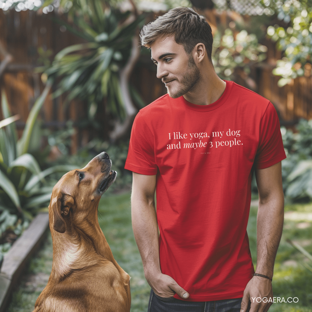 I Like Yoga, My Dog and Maybe 3 People Tee T-Shirt Yoga Era