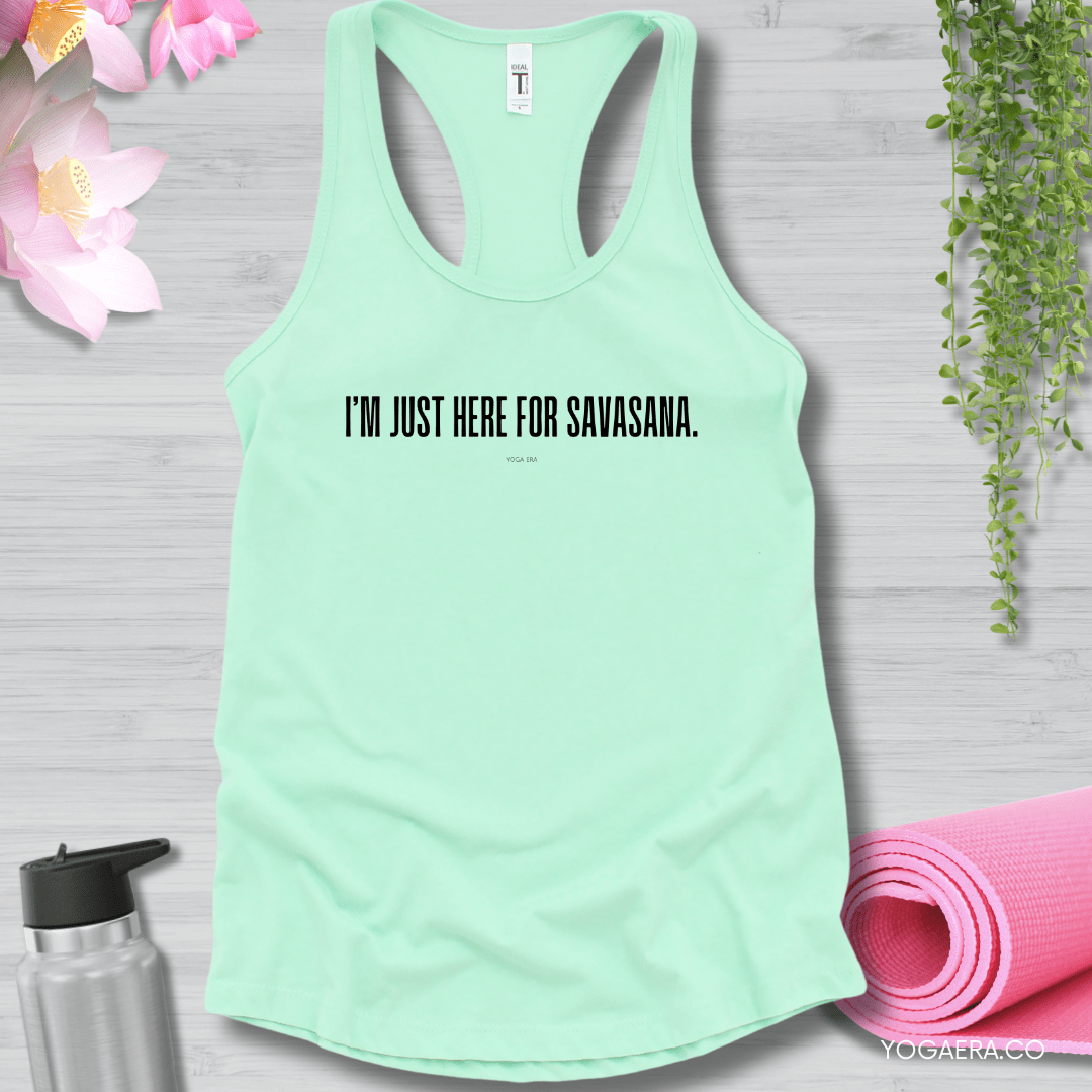 I'm Just Here for Savasana Tank XS / Solid Mint Tank Top Yoga Era