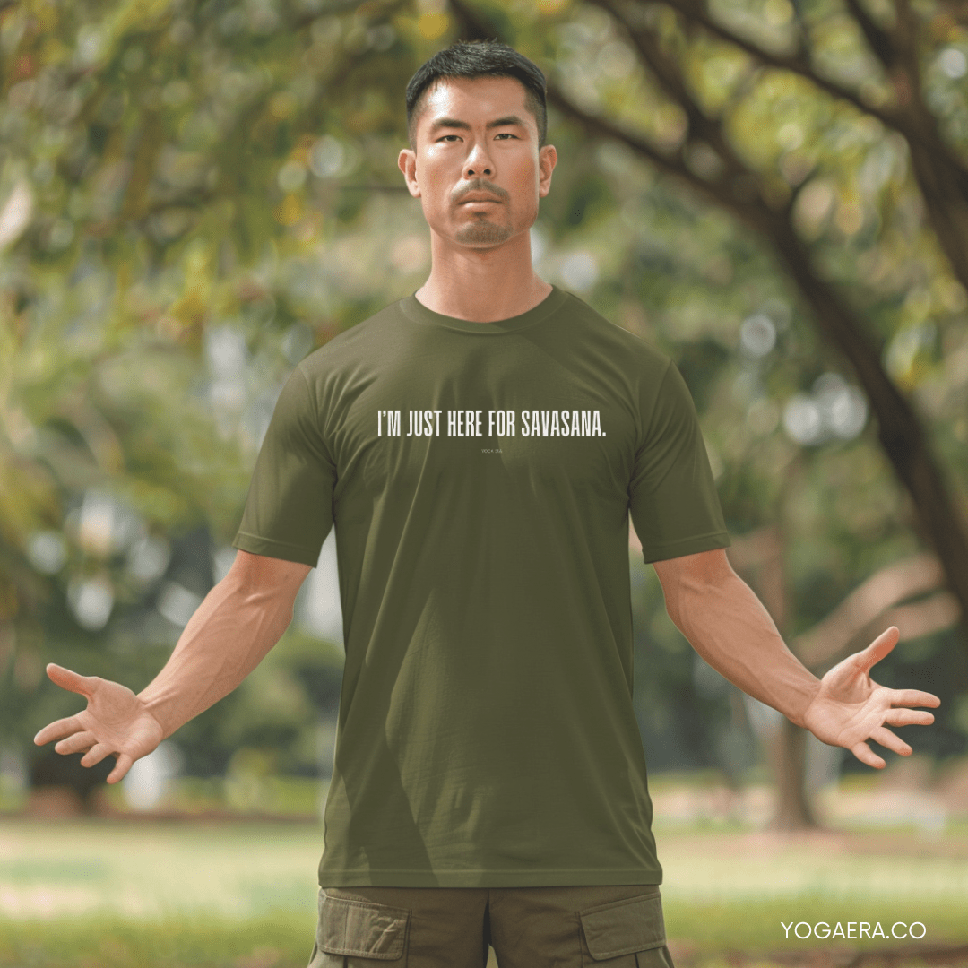 I'm Just Here For Savasana Tee T-Shirt Yoga Era