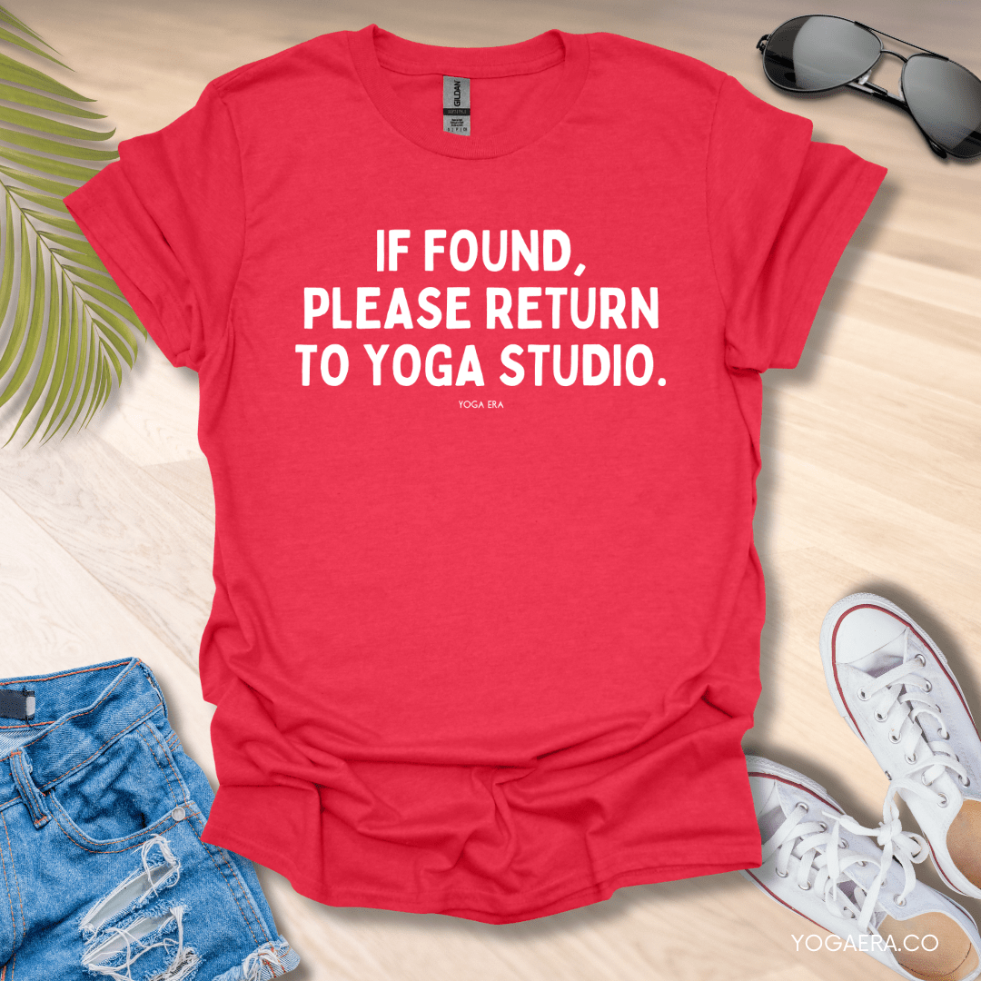 If Found, Please Return to Yoga Studio Tee Heather Red / S T-Shirt Yoga Era