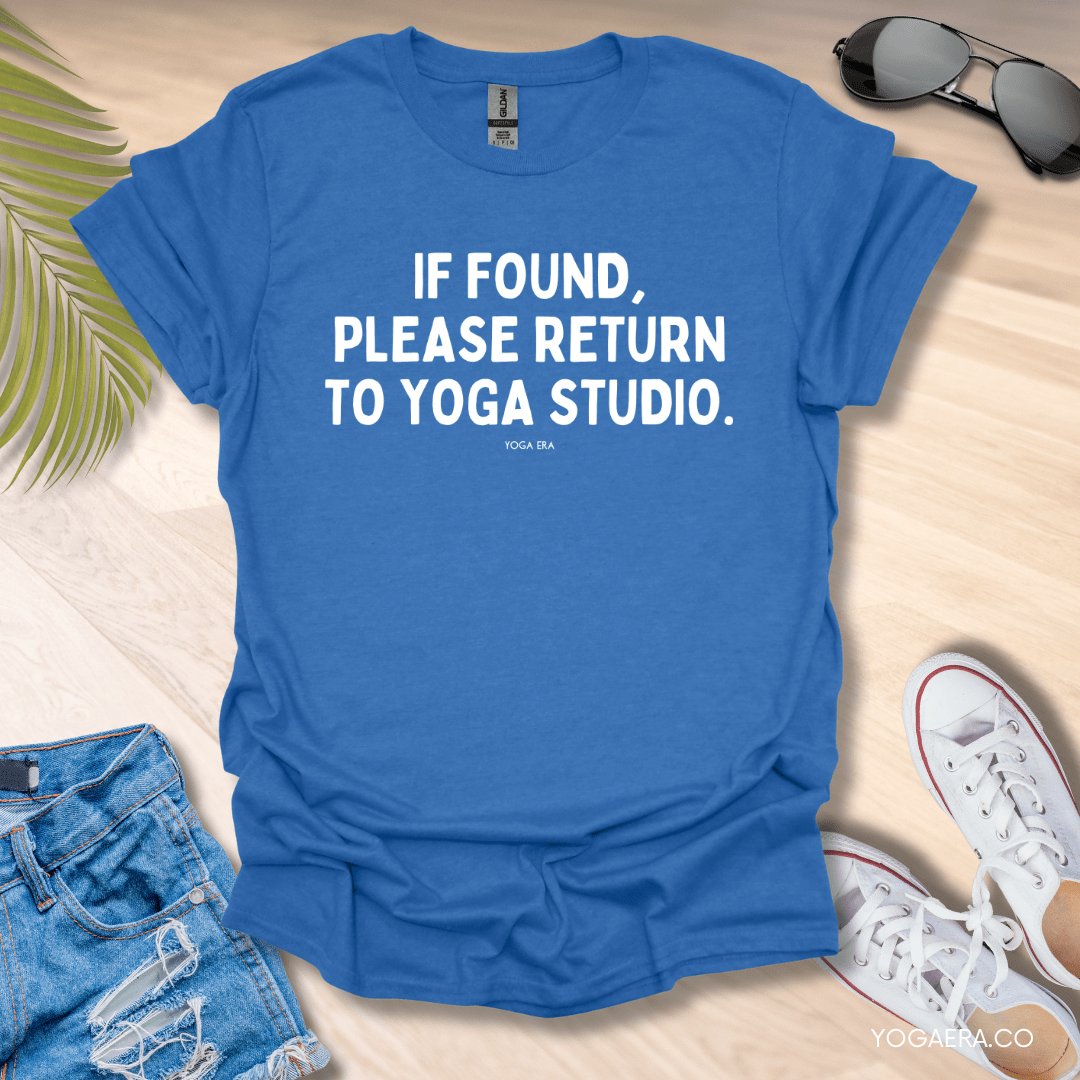 If Found, Please Return to Yoga Studio Tee Heather Royal / S T-Shirt Yoga Era