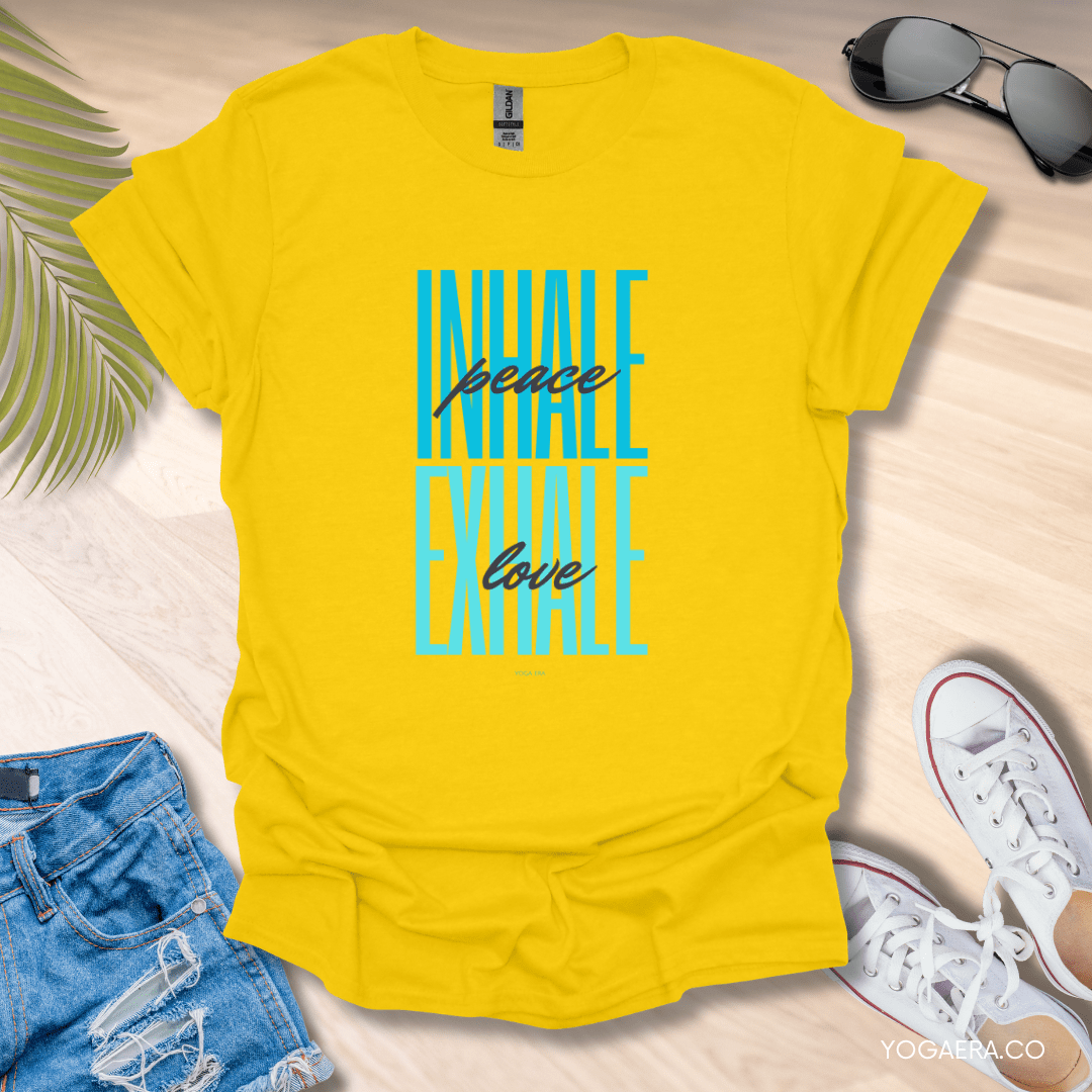 Inhale Peace, Exhale Love Tee Daisy / S T-Shirt Yoga Era