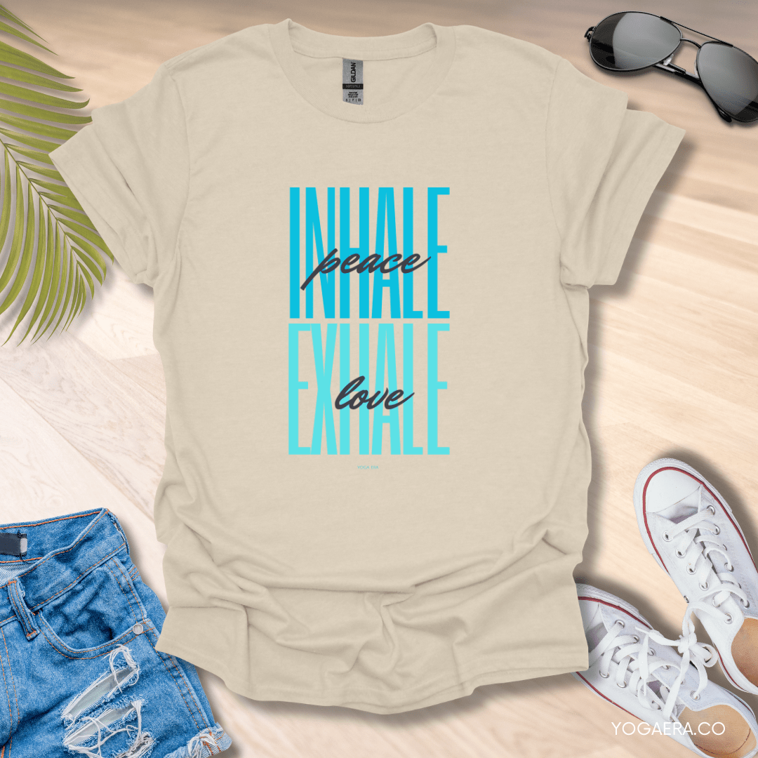 Inhale Peace, Exhale Love Tee Natural / S T-Shirt Yoga Era