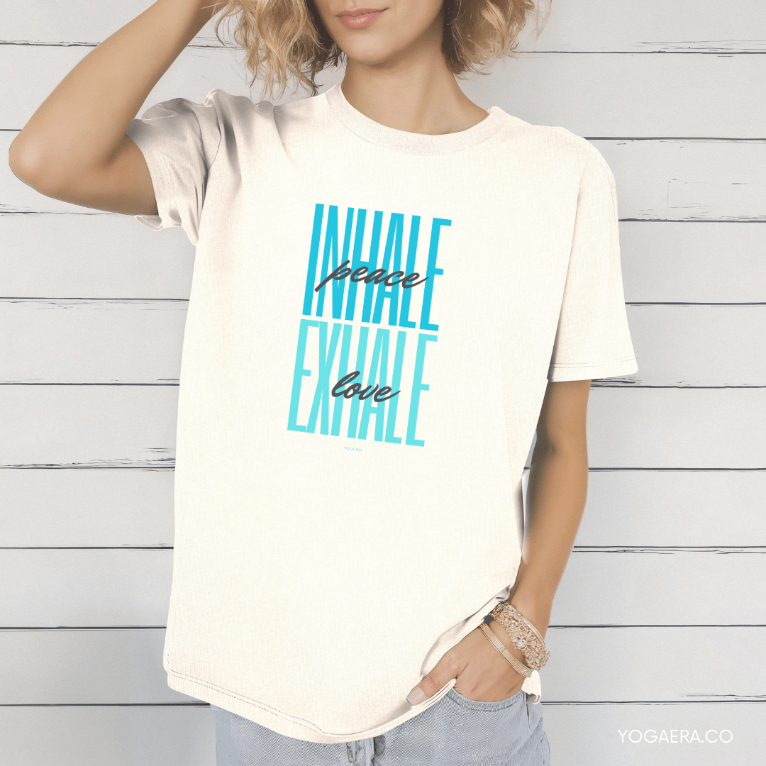 Inhale Peace, Exhale Love Tee T-Shirt Yoga Era