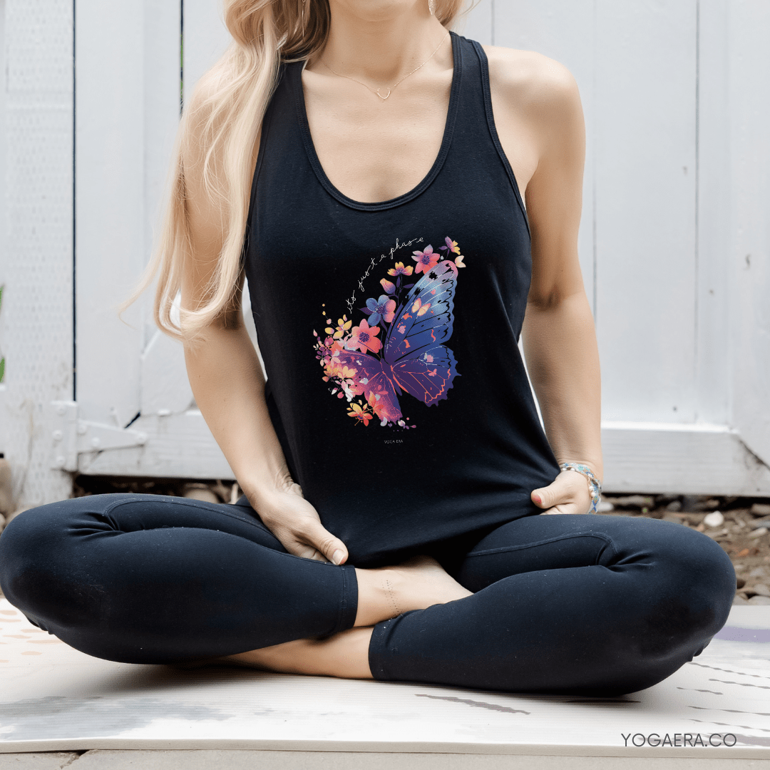 It's Just a Phase Floral Butterfly Tank 🦋 Tank Top Yoga Era