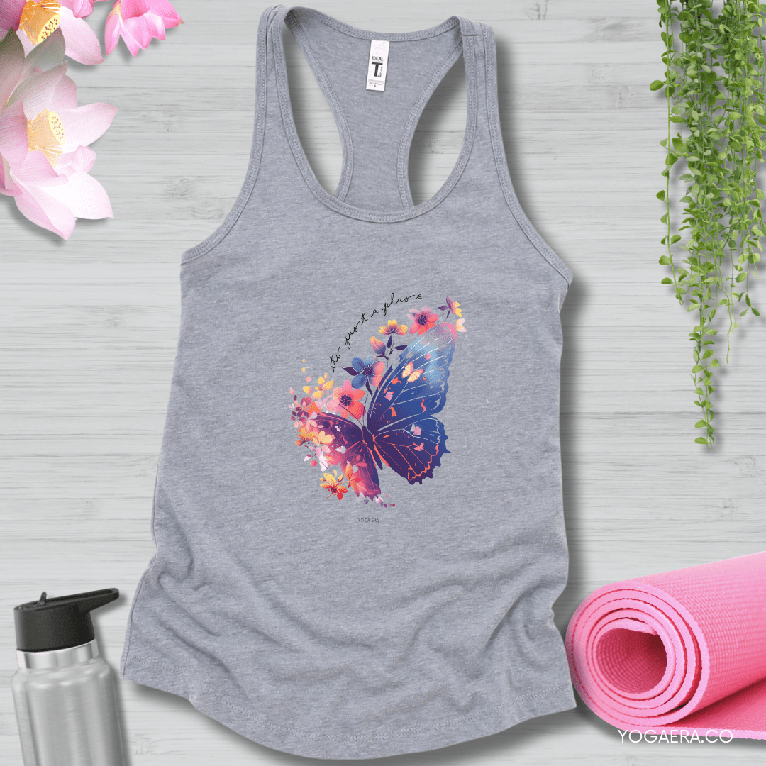 It's Just a Phase Floral Butterfly Tank 🦋 XS / Heather Grey Tank Top Yoga Era
