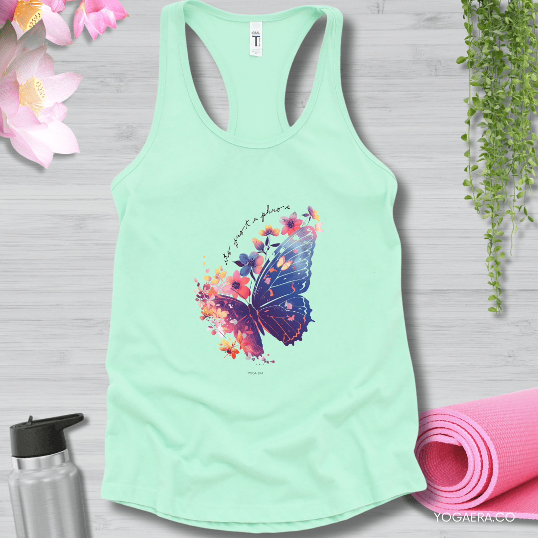 It's Just a Phase Floral Butterfly Tank 🦋 XS / Mint Tank Top Yoga Era