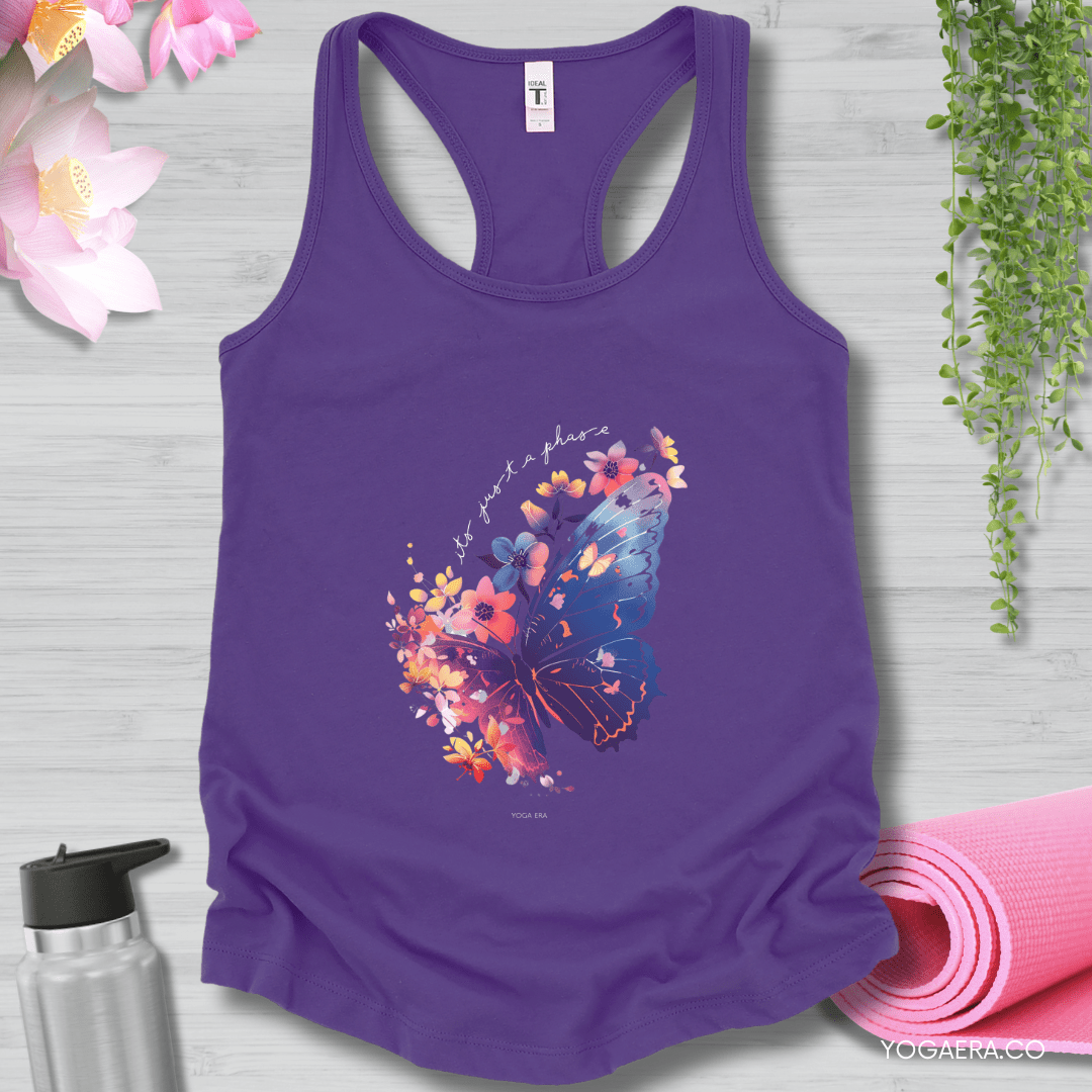 It's Just a Phase Floral Butterfly Tank 🦋 XS / Purple Rush Tank Top Yoga Era