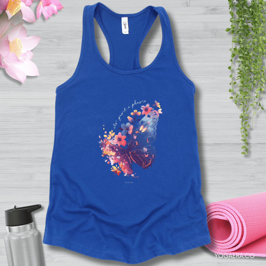 It's Just a Phase Floral Butterfly Tank 🦋 XS / Royal Tank Top Yoga Era
