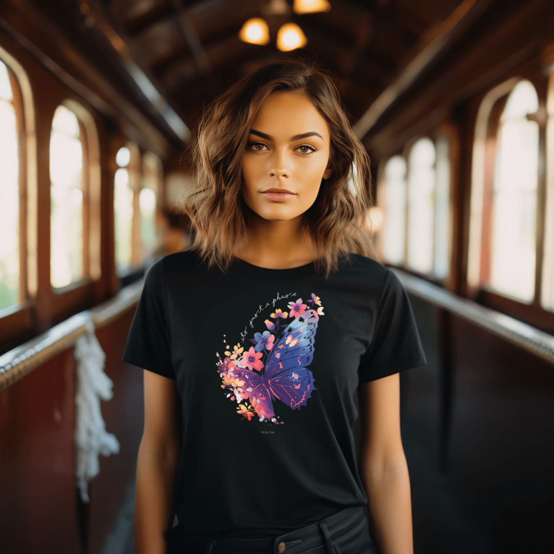 It's Just a Phase Floral Butterfly Tee 🦋 T-Shirt Yoga Era