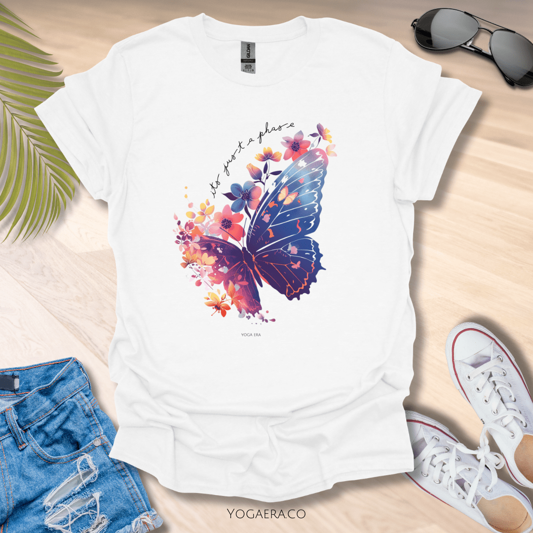 It's Just a Phase Floral Butterfly Tee 🦋 White / S T-Shirt Yoga Era
