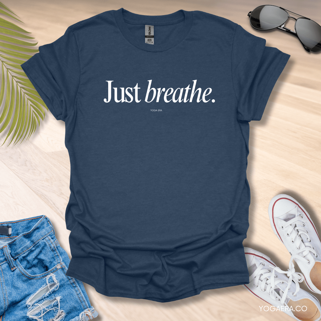 Just Breathe Tee Heather Navy / S T-Shirt Yoga Era
